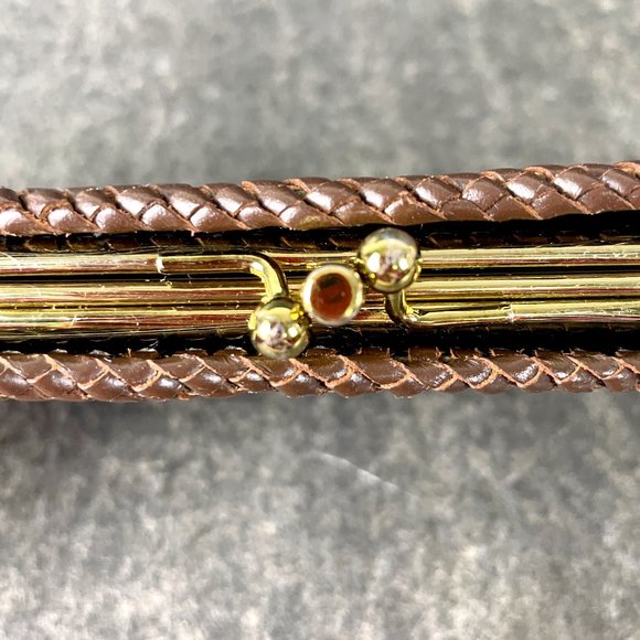 Tooled leather embossed clutch/wallet - handmade vintage - Picture 6 of 8